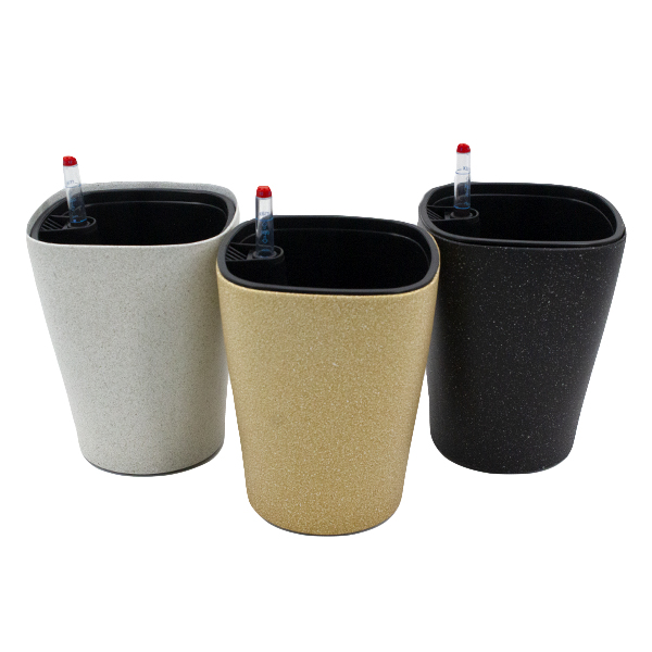 Кашпо пластиковое 15*15*18см, с контролем уровня воды