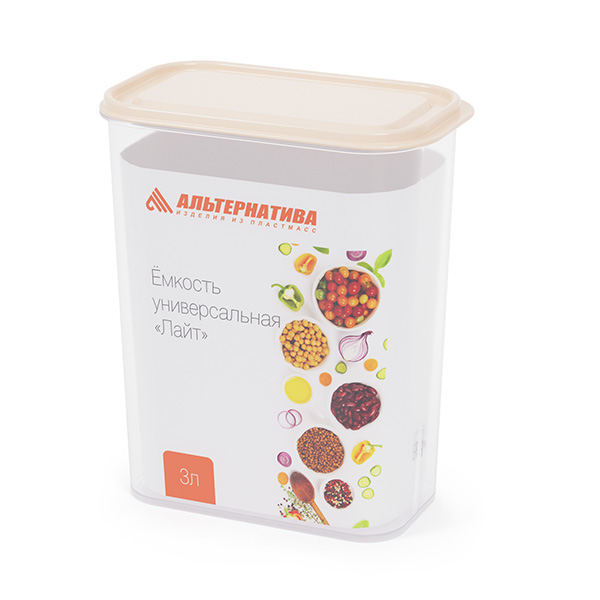 Ёмкость универсальная "Лайт" 3л (бежевый)(то)
