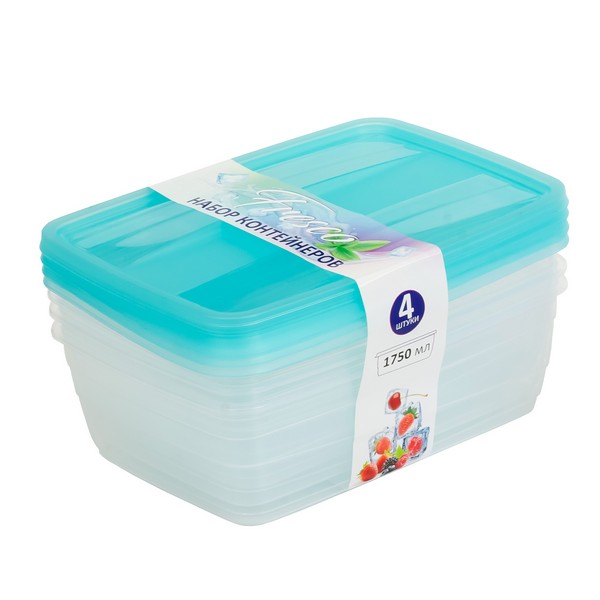 Набор контейнеров Fresco 4 шт. 1750мл (Бриз) (то)