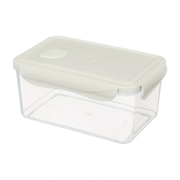 Контейнер для холодильника и СВЧ "ECO STYLE" с клапаном 1,6л прямоуг. св.серый (то)