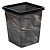 Ведро для мусора с фиксатором 8,5л квадратное "Черный Мрамор" (то)