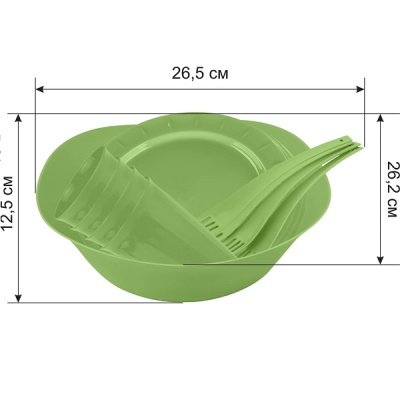 Набор для пикника Vanilla на 4 персоны (17пр) фисташка (то)