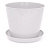 Кашпо круглое 3,3л с поддоном (белый)