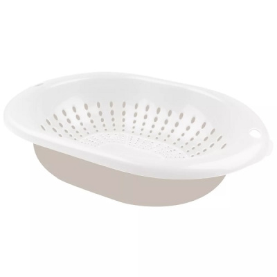 Дуршлаг с миской 3л (Светло-бежевый) (то)