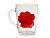 Кружка  300 мл "Капучино"  Роза красная