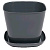 Кашпо квадратное 3,7л. с поддоном (серый)