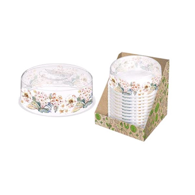 Крышка для СВЧ "Bergamo" D250мм с декором (бесцветный)