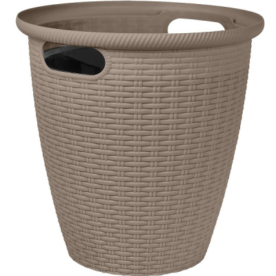 Кашпо напольное Rattan D266мм/10л с внутренним горшком 6л французский платан (то)