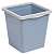 Ведро для мусора с фиксатором 14л квадратное (серо-синий/светло-серый)
