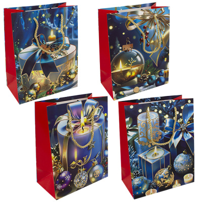 Пакет подарочный НОВОГОДНИЙ 42*30*12см