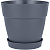 Горшок для цветов Villa de Fiori D360мм с поддоном 20л вулканический серый (то)
