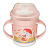 Поильник с ручками, декором и защитной крышкой 320мл (Св.розовый)(то)