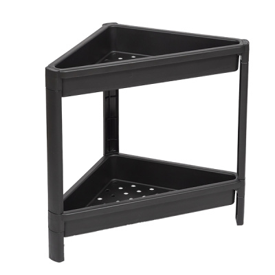 Этажерка угловая VIKEA 2-х ярусная (черный) (то)