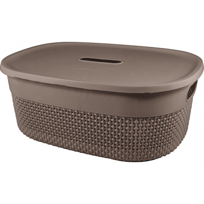 Корзина для хранения с крышкой OSLO 12л шоколадный мокко (то)