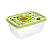 Контейнер для продуктов прямоугольный 0,85л с декором (салатовый)