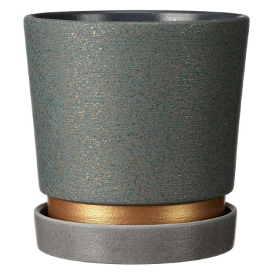 Горшок Лакшери зеленый золото платан №3