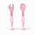 Набор: ложечка и вилочка на присосе (розовый)(то)