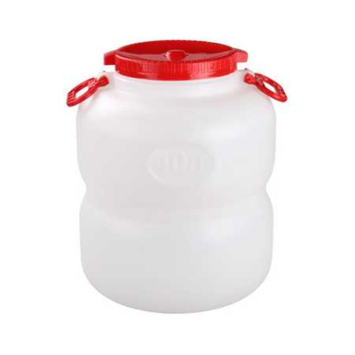 Канистра-бочка "Байкал" с навесными ручками 40л.(бело-красный) (то)