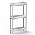 Этажерка 3-х секц. узкая Kleo 398х127х700мм (белый) (то)