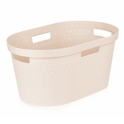 Таз (корзина для белья) 35л. "Элемент" овальный (бежевый) (то)