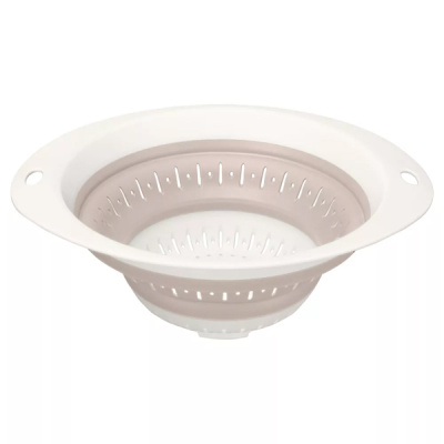 Дуршлаг круглый складной ZOOM 2Л (Светло-бежевый) (то)