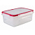 Контейнер для СВЧ 0,75л "ЭКСТРА ЛОК" S с сеткой (красный) (то)