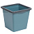 Ведро для мусора с фиксатором 14л квадратное (бирюзово-синий/серый)