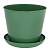 Кашпо круглое 2,2л с поддоном (темно-зеленый)