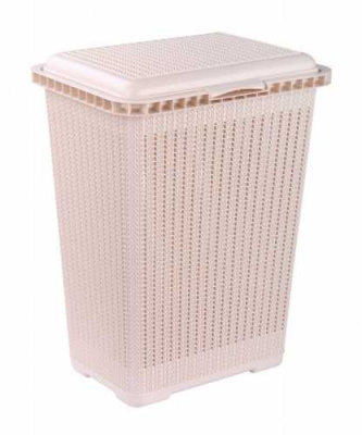 Корзина для белья "Вязаное плетение" 25л (бежевый)