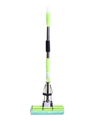 Швабра PVA КОМФОРТ 27см, дв отжим, металл коллектор, антистресс, нержавейка телескоп ручка ~90-120см