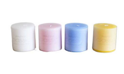 Свеча-столбик 7,5*7,5см цветная, ароматическая