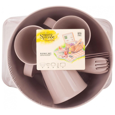 Набор для пикника Vanilla на 3 персон (14пр) латте (то)