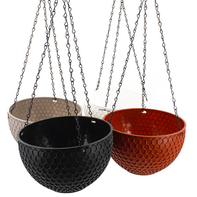 Кашпо пластиковое подвесное ТОФФИ Ø-21см h-13см (на мет цепочке)