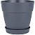Горшок для цветов Villa de Fiori D465мм с поддоном 48л вулканический серый (то)