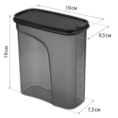 Емкость для сыпучих продуктов БЕСТ 2л (графитовый)