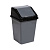 Ведро для мусора с подвижной крышкой 10л квадратное (серо/черный) (то)
