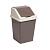 Ведро для мусора с подвижной крышкой 10л квадратное (шоколад/слон.кость) (то)