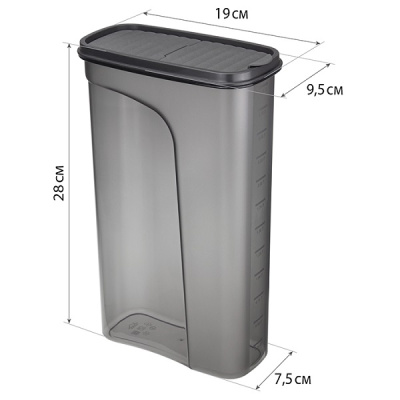 Емкость для сыпучих продуктов БЕСТ 3л (графитовый)