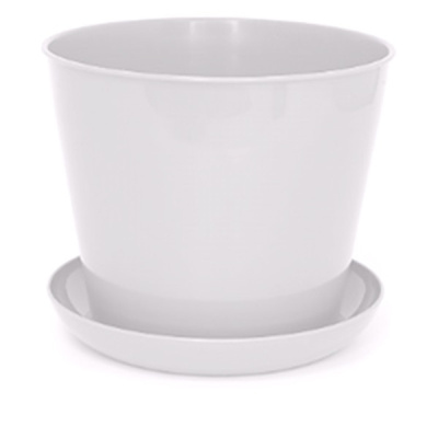 Кашпо круглое 3,3л с поддоном (белый)