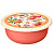Миска 2,1л с крышкой с декором (оранжевый)