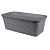 Ящик балконный 43см "Ротанг" с дренажем (серый) (то)