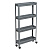 Этажерка узкая VIKEA 4-х ярусная на колесах (серый) (то)