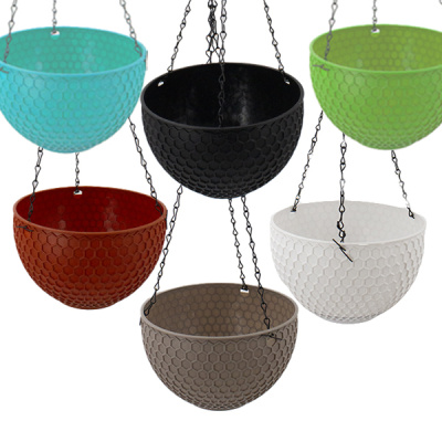 Кашпо пластиковое подвесное ТОФФИ Ø-21см h-13см (на мет цепочке)