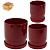 Кашпо керамическое 3шт с поддоном красный (Ø-11см h-12см /  Ø-12см h-13см / Ø-16см h-17см)