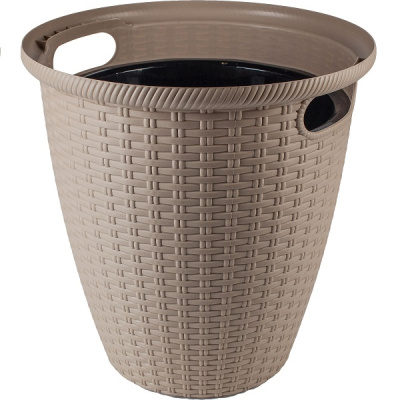 Кашпо напольное Ротанг D328/20л (с внутр.вставкой 11л) мол.шоколад (то)
