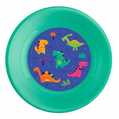 Тарелка детская глубокая с декором 185мм (зелёный) (то)