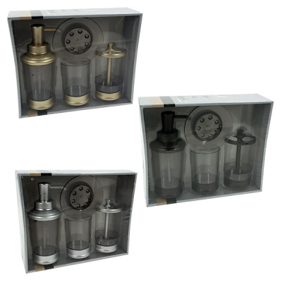 Набор для ванной комнаты (стакан, подставка для зубных щеток, дозатор для жидкого мыла,мыльница)