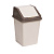 Ведро для мусора с подвижной крышкой 16л квадратное (слон.кость/шоколад) (то)