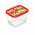 Контейнер для продуктов прямоугольный 1,5л с декором "Сицилия" (красный)