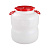 Канистра-бочка "Байкал" с навесными ручками 40л.(бело-красный) (то)